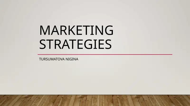 Marketing strategies