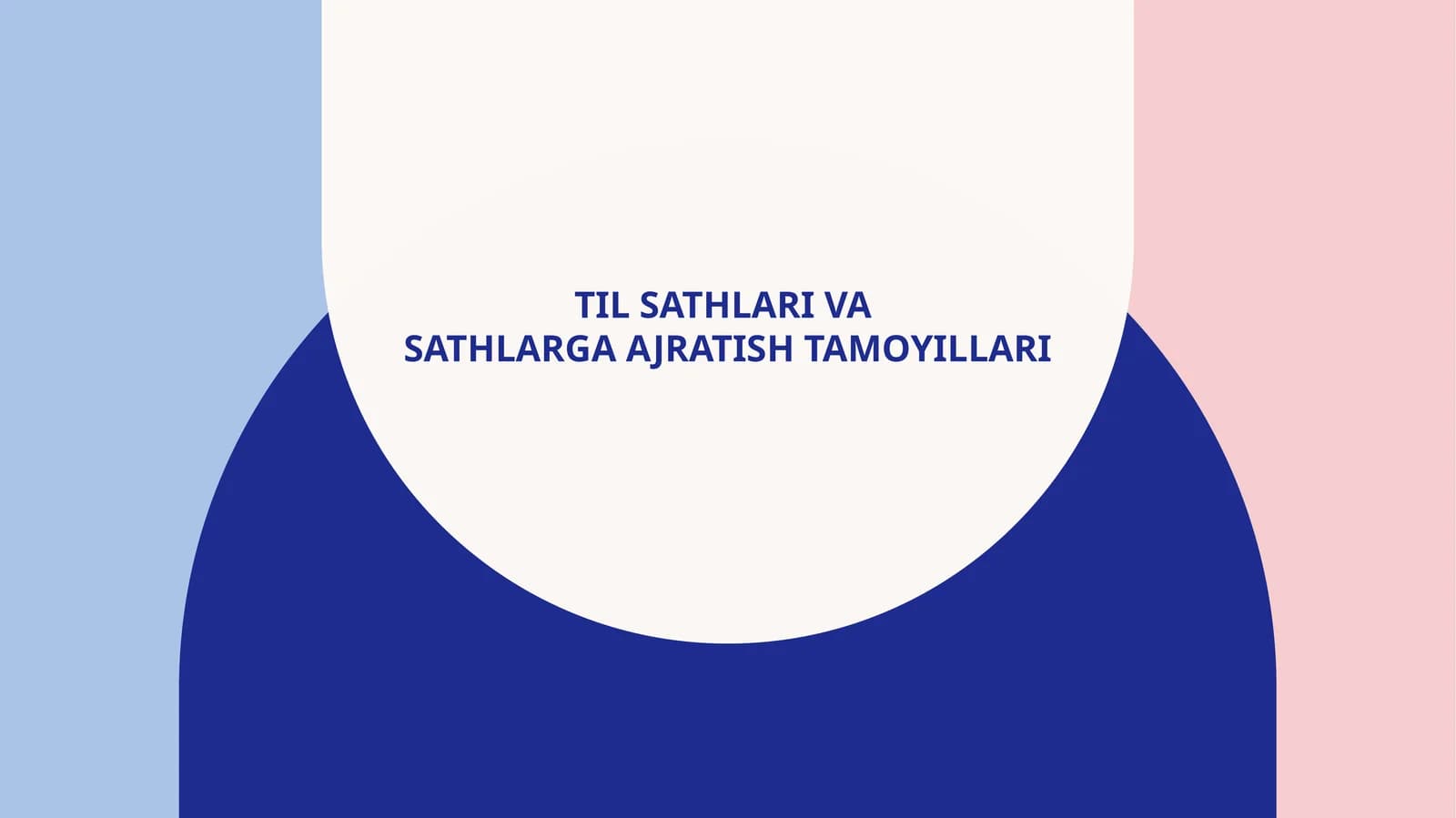 TIL SATHLARI VA SATHLARGA AJRATISH TAMOYILLARI