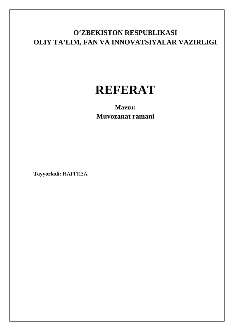 Muvozanat ramani