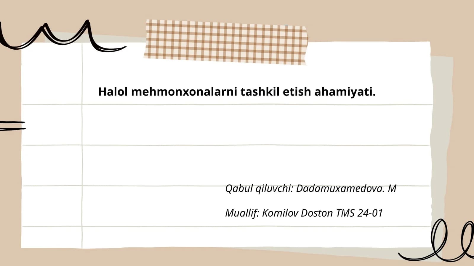 Halol mehmonxonalarni tashkil etish ahamiyati