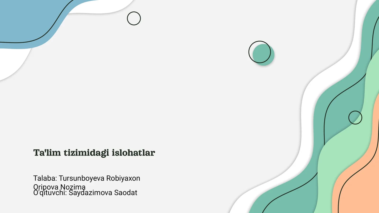 Ta'lim tizimidagi islohatlar
