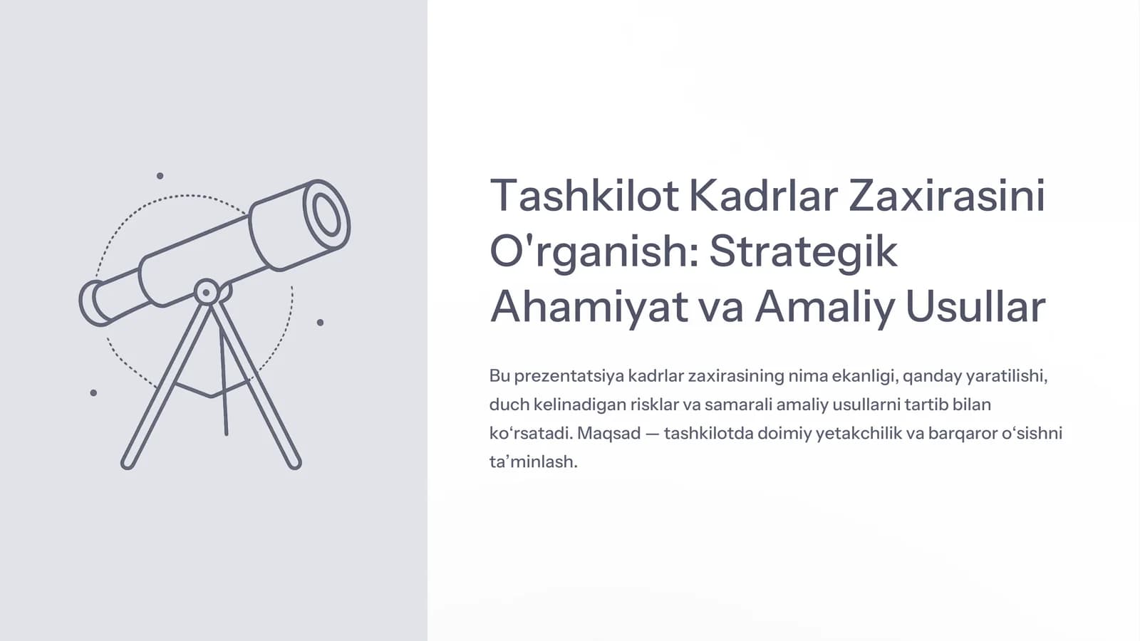 Tashkilot Kadrlar Zaxirasini
