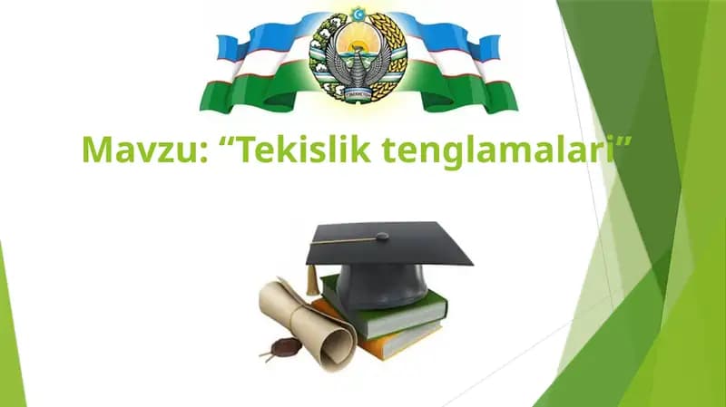 Tekislik tenglamalari