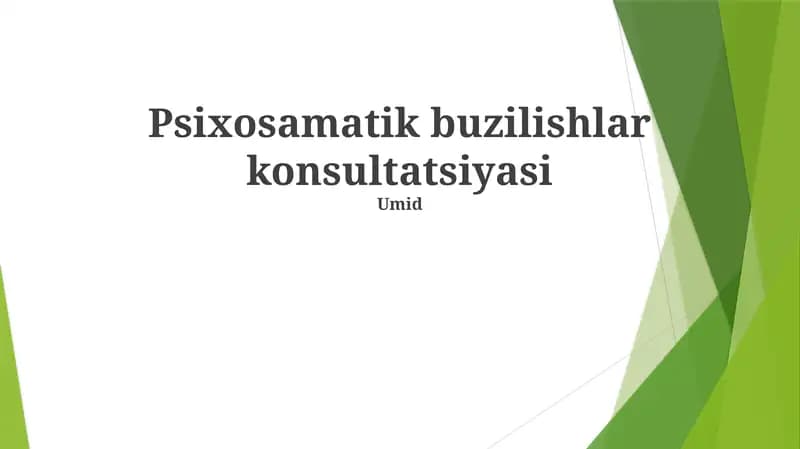 Psixosomatik buzilishlar konsultatsiyasi