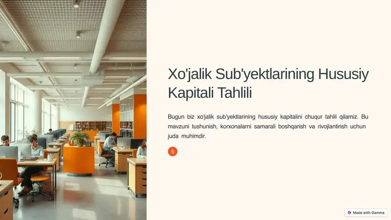 Hususiy Kapital Tahlili