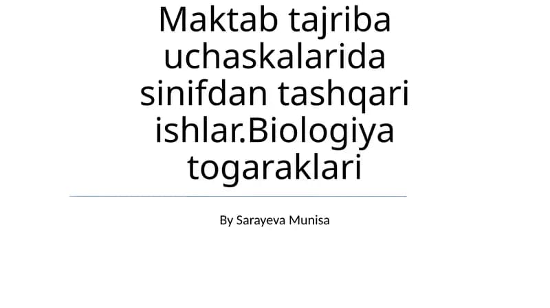 Biologiya to'garaklari