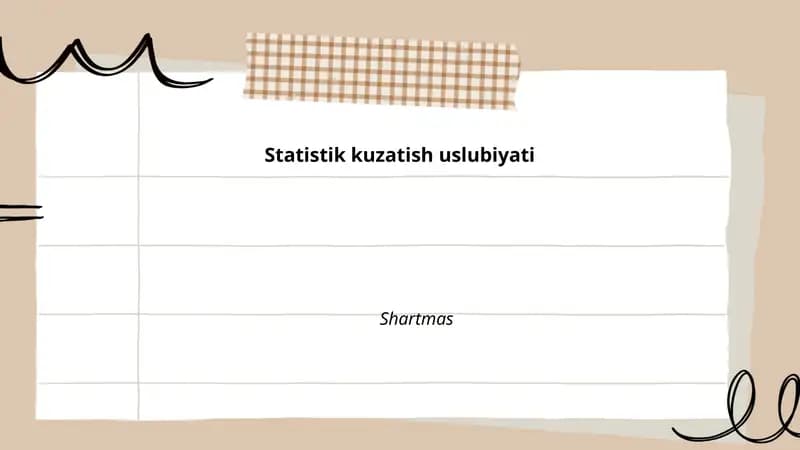 Statistik kuzatish uslubiyati