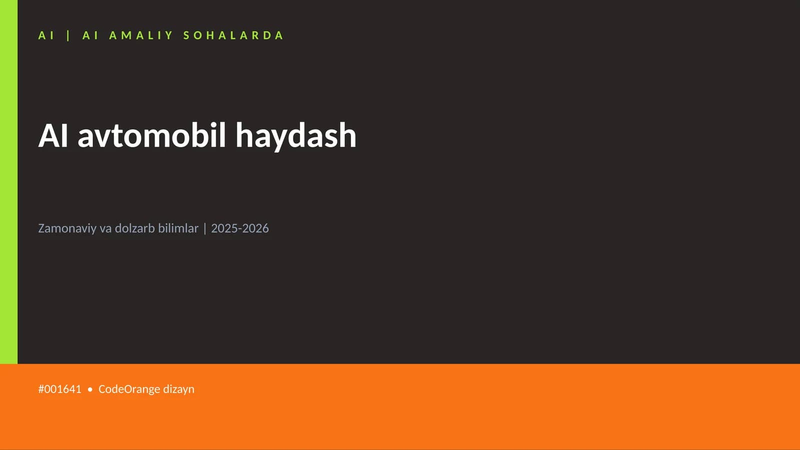AI avtomobil haydash