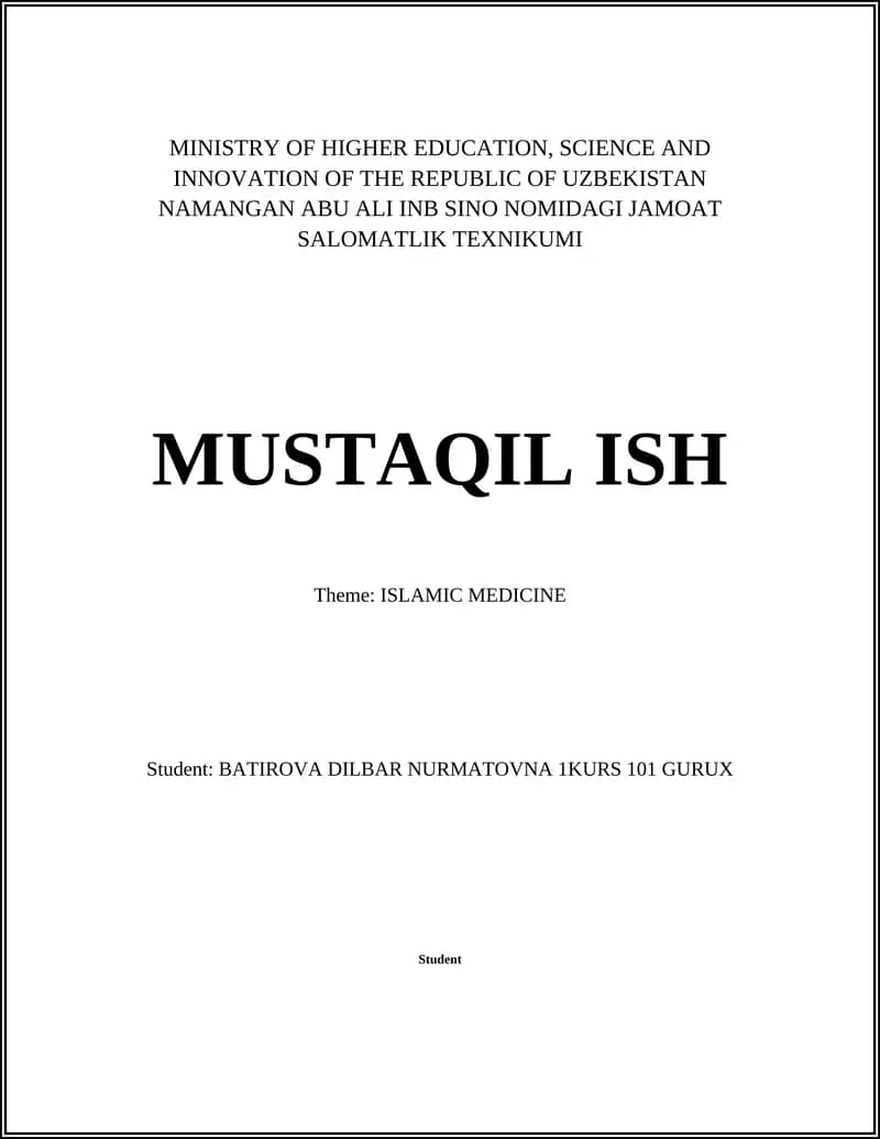 Islamic Medicine