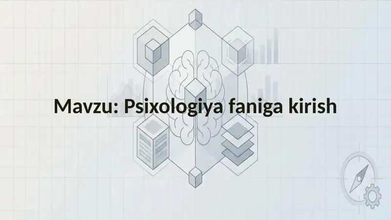 Psixologiya faniga kirish