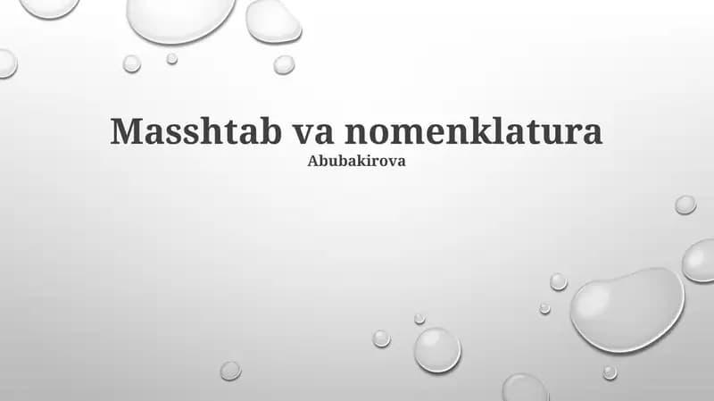 Masshtab va nomenklatura Abubakirova