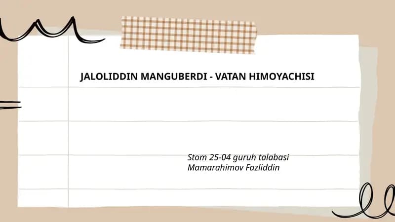 Jaloliddin Manguberdi - Vatan Himoyachisi