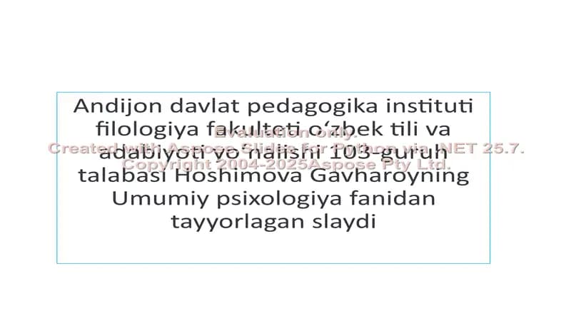 Umumiy psixologiya slaydi