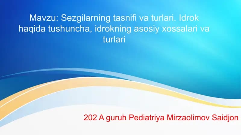 Sezgilarning tasnifivaturlari