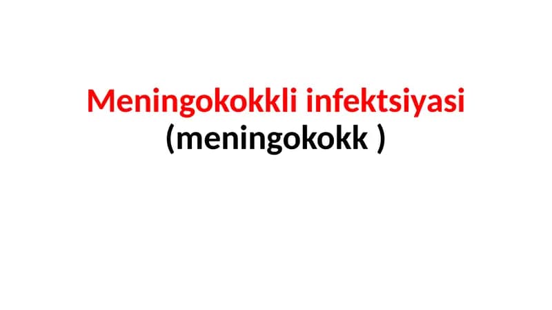 Meningokokkliinfektsiyasi(meningokokk)
