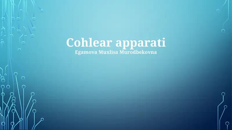 Cohlear apparati
