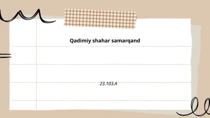 Qadimiy shahar samarqand