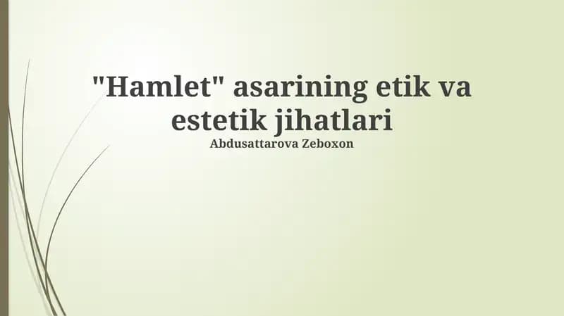 Hamletning axloqiy dilemmalari