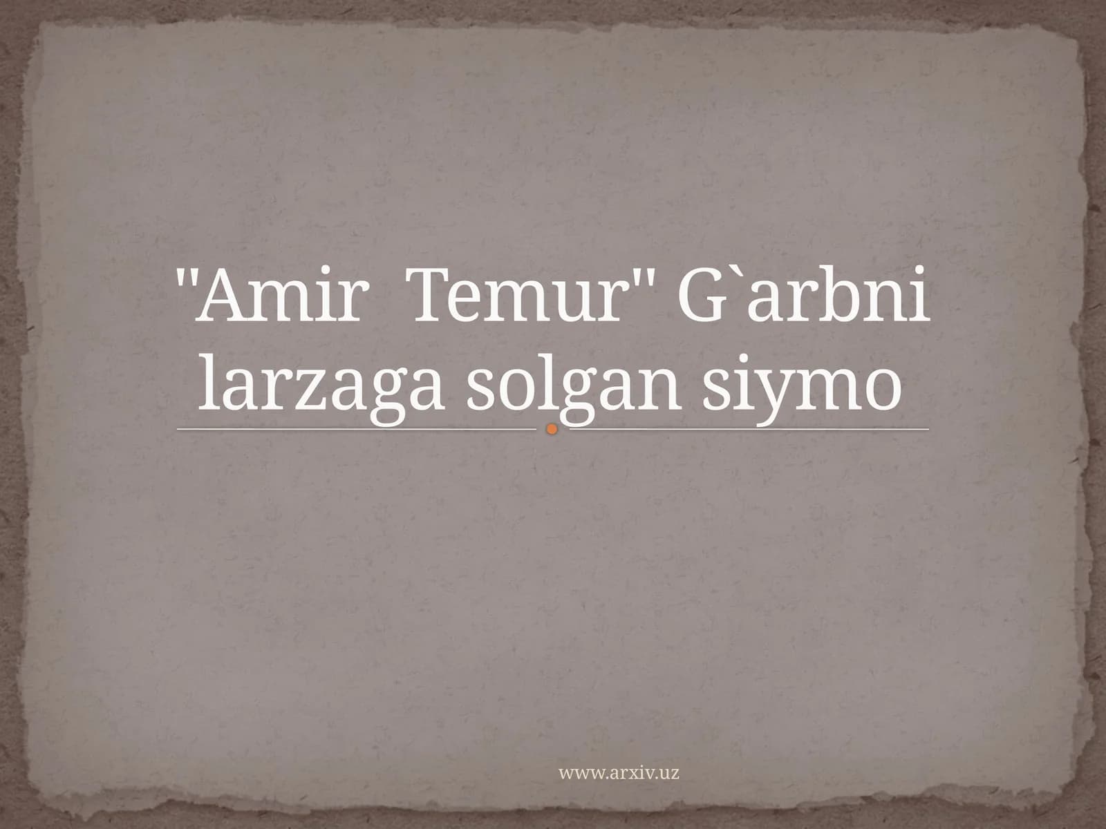 "AmirTemur"G`arbnilarzagasolgansiymo