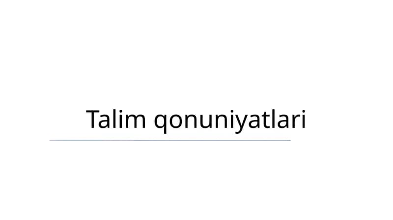 Ta'lim qonuniyatlari