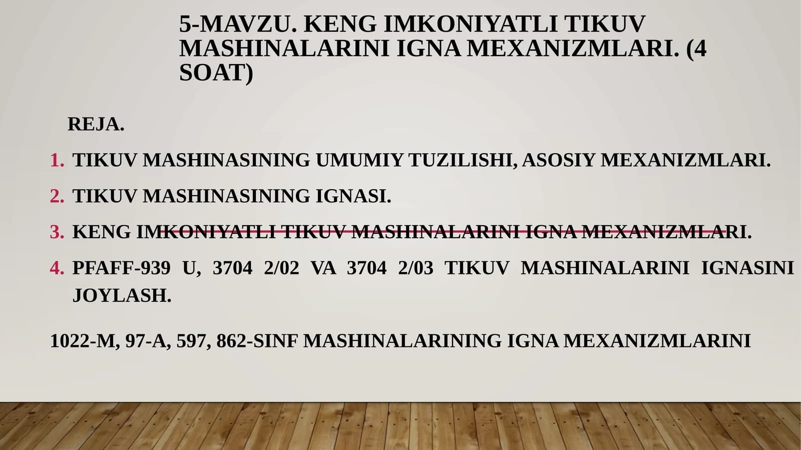 Kengimkoniyatli tikuvmashinalarini ignamexanizmlari