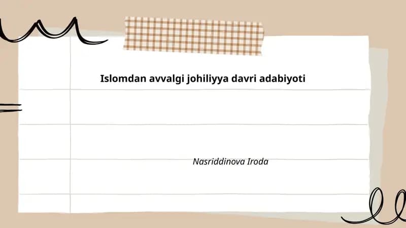 Islomdan avvalgi johiliyya davri adabiyoti