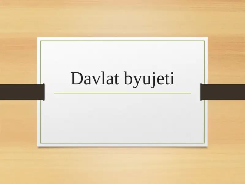 Davlat byujeti