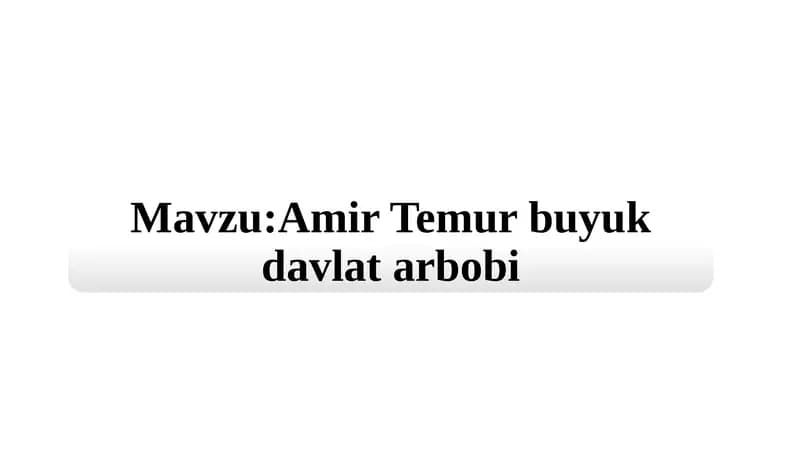 Amir Temur haqida