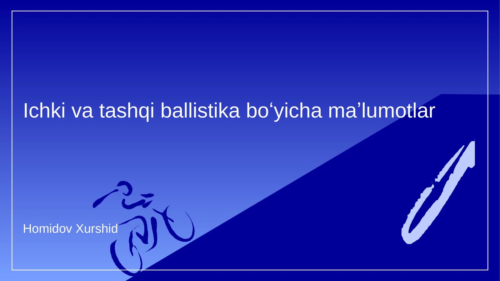 Ichki va tashqi ballistika boʻyicha maʼlumotlar