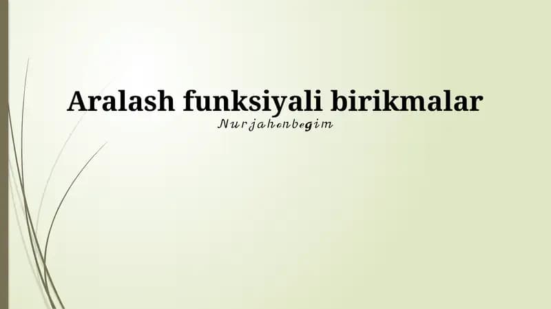 Aralash funksiyali birikmalar