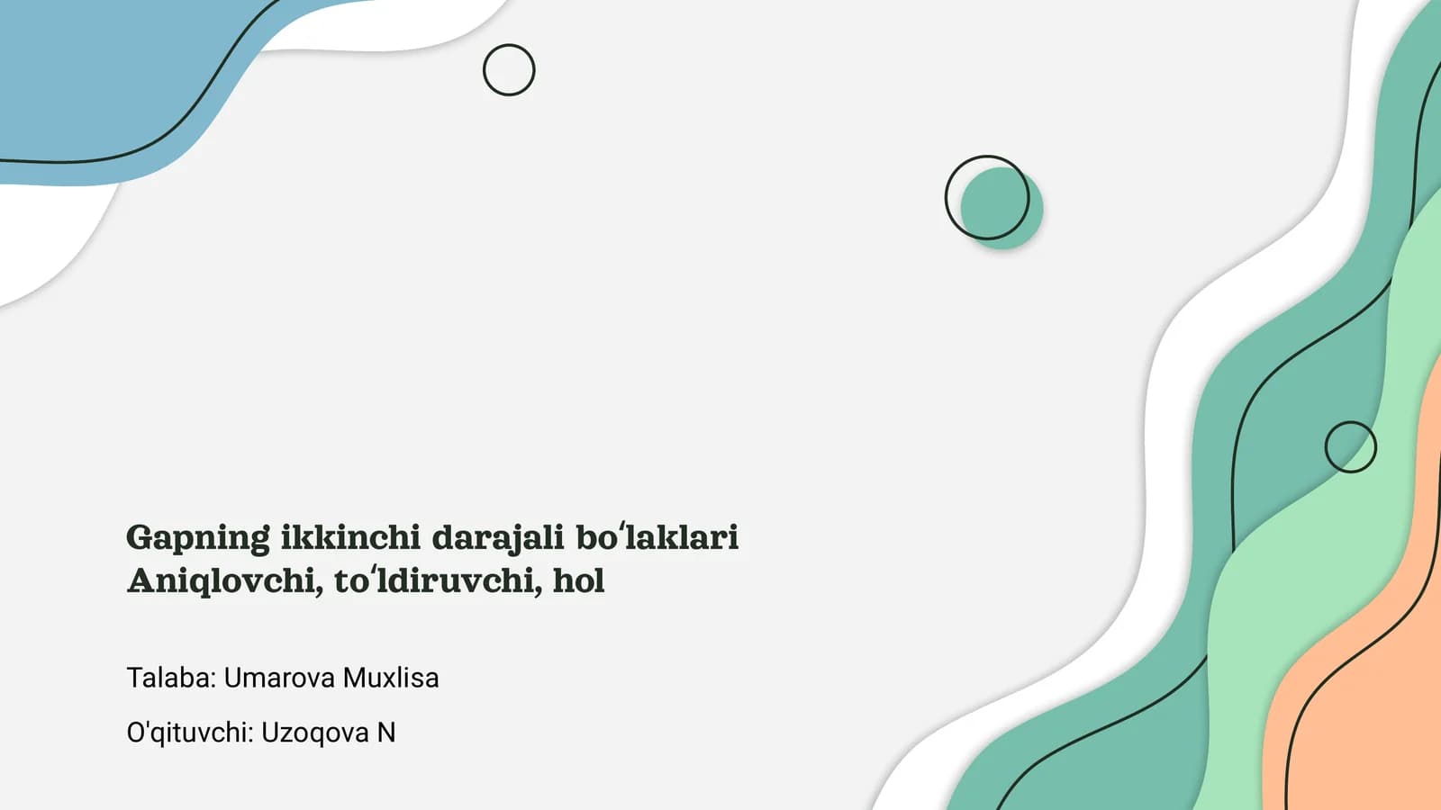 Gapning ikkinchi darajali boʻlaklari