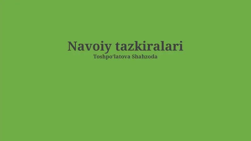 Navoiy tazkiralari
