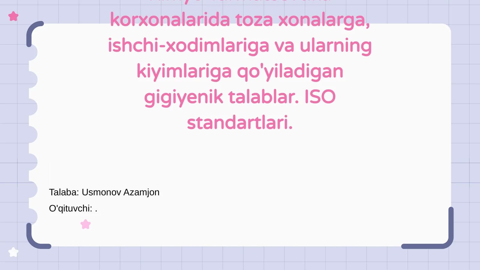 Kimyo-farmatsevtika korxonalarida gigiyena muhimligi