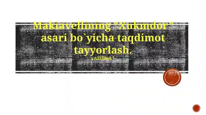 Makiavellining “Xukmdor” asari