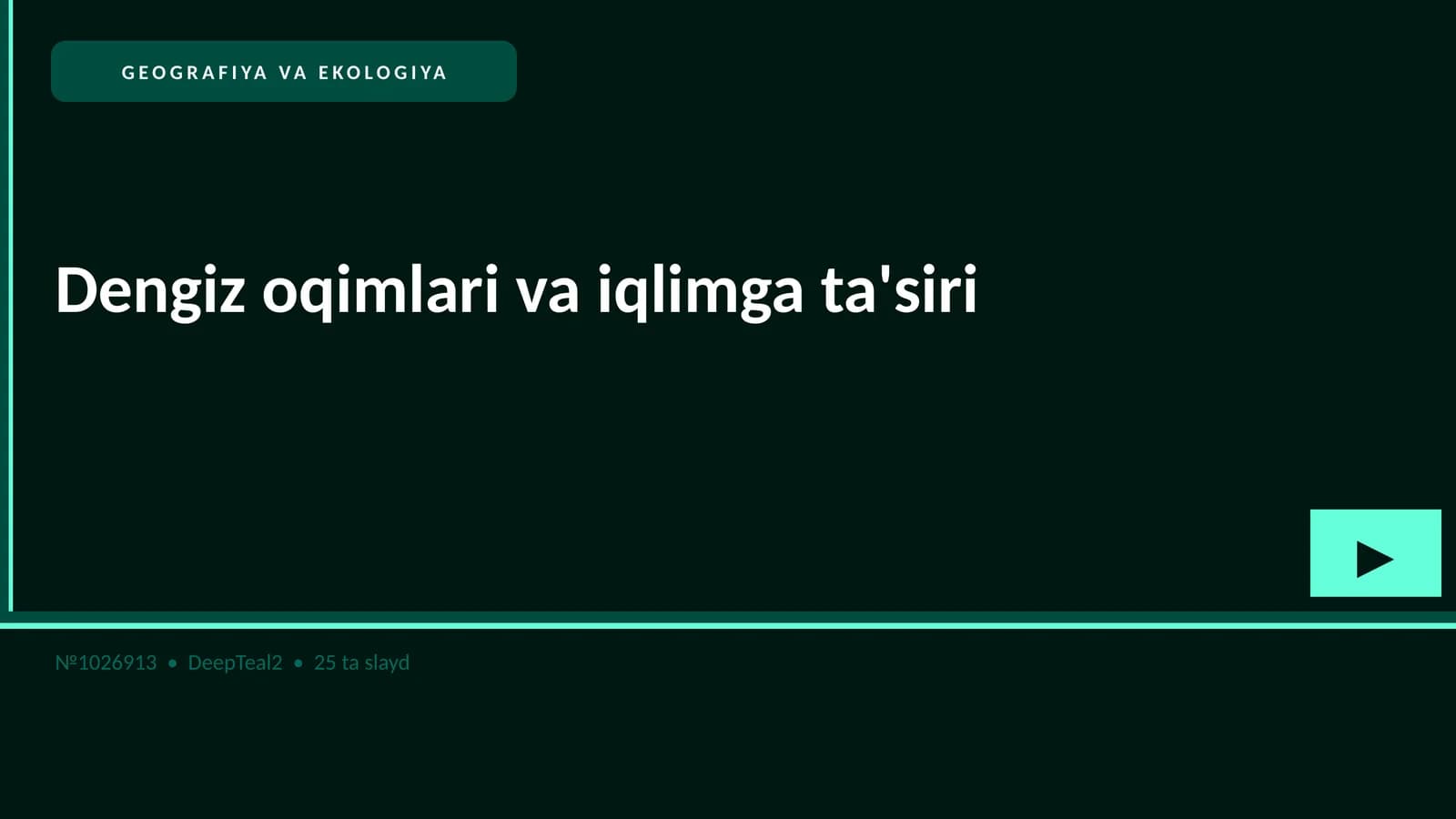 GEOGRAFIYA VA EKOLOGIYA