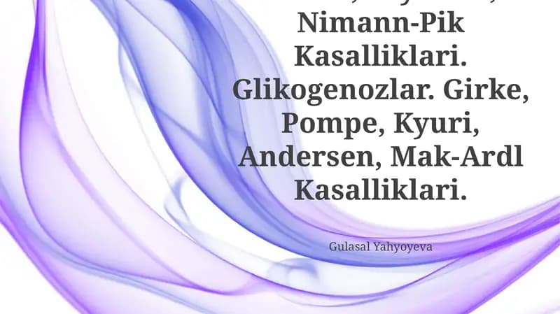 Sistemali Lipidozlar, Tey-Saks, Nimann-Pik Kasalliklari