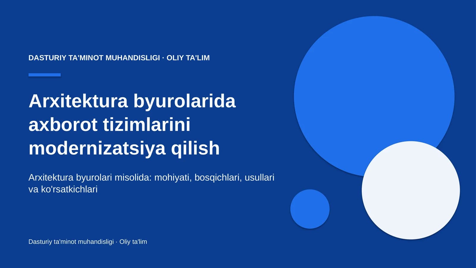 DASTURIY TA'MINOT MUHANDISLIGI