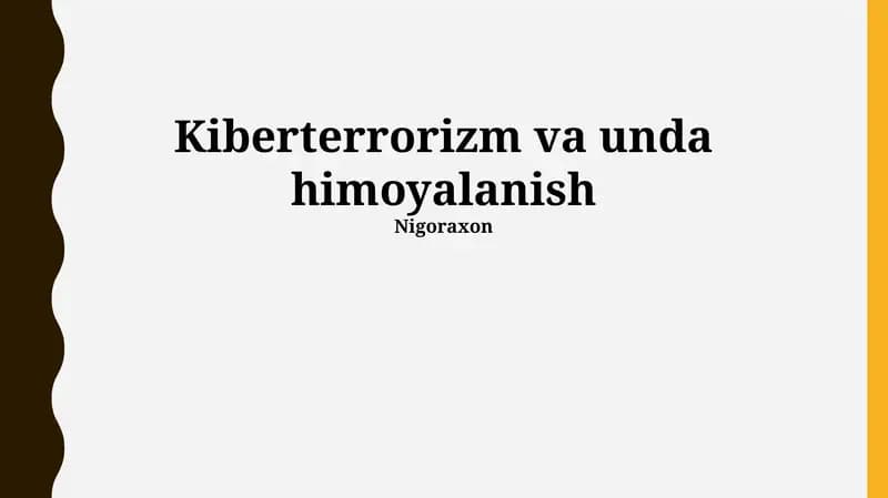 Kiberterrorizm va unda himoyalanish