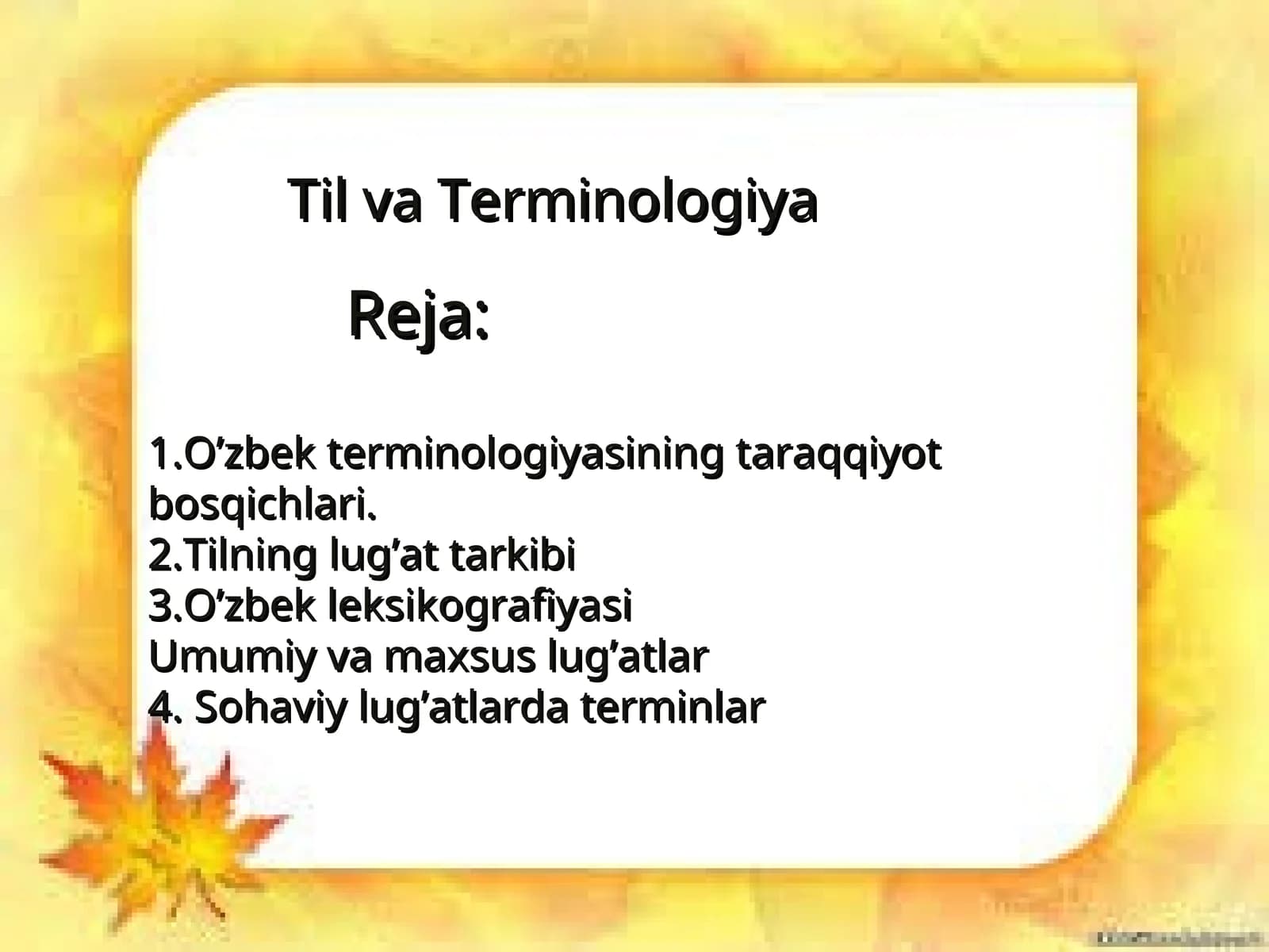 Til va Terminologiya