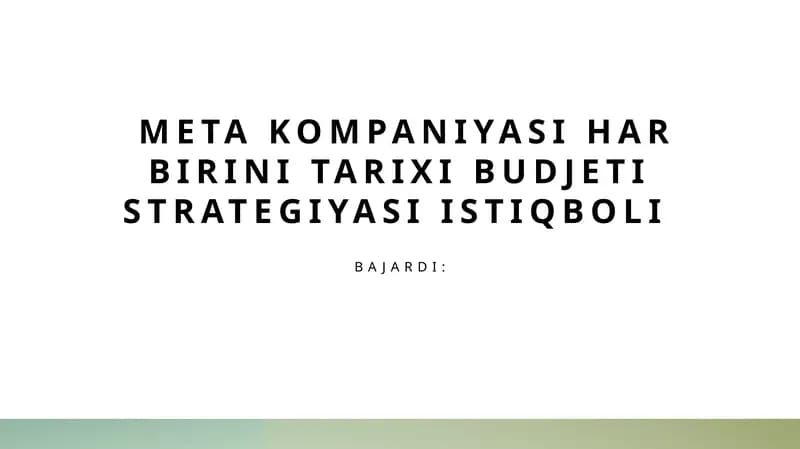 Meta kompaniyasining tarixi va rivojlanishi