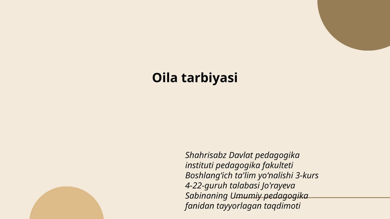 Oila tarbiyasi