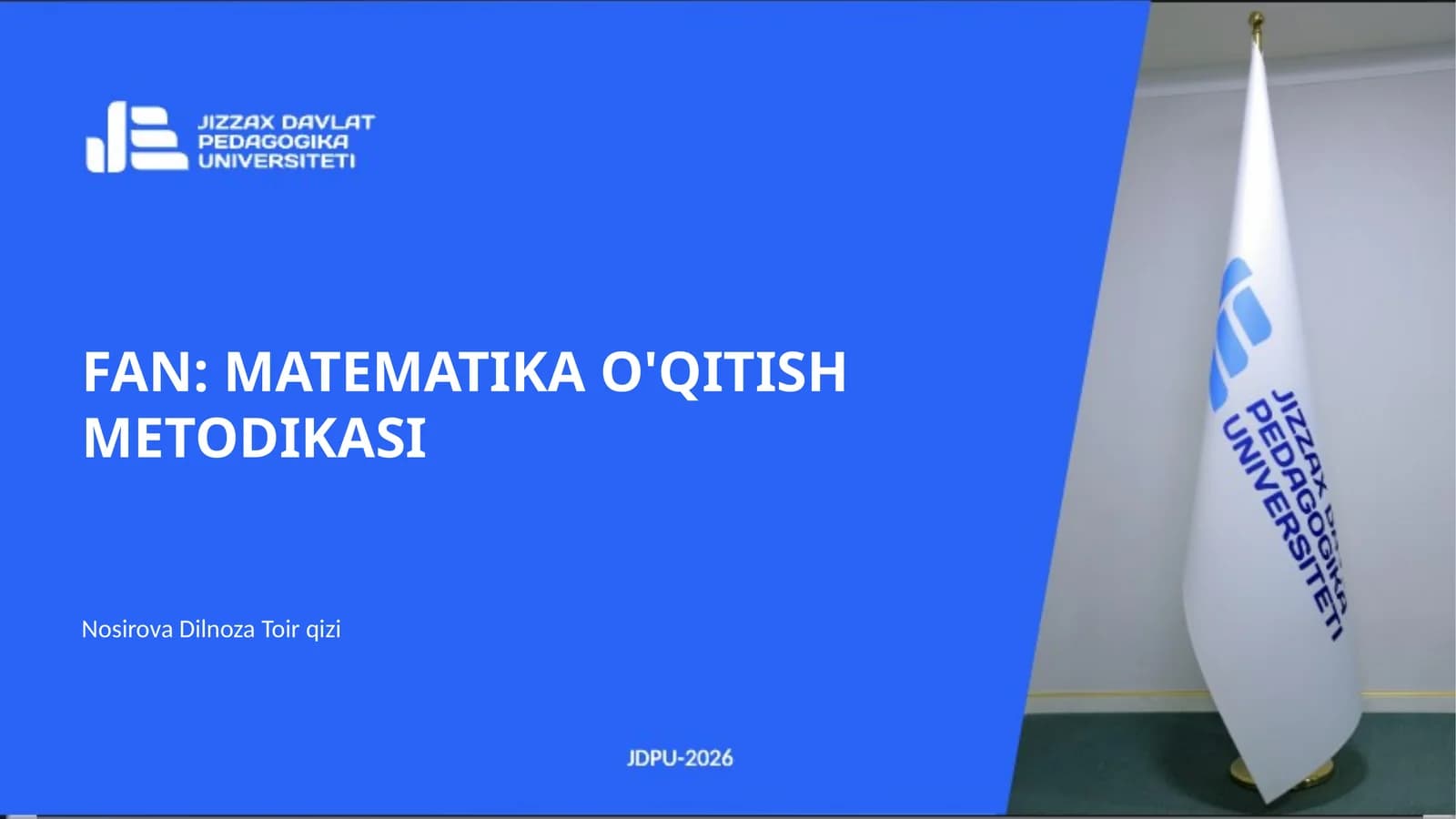 MATEMATIKA O'QITISH METODIKASI