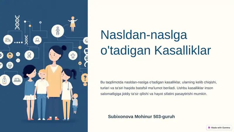 Nasldan-naslga o‘tadigan kasalliklar