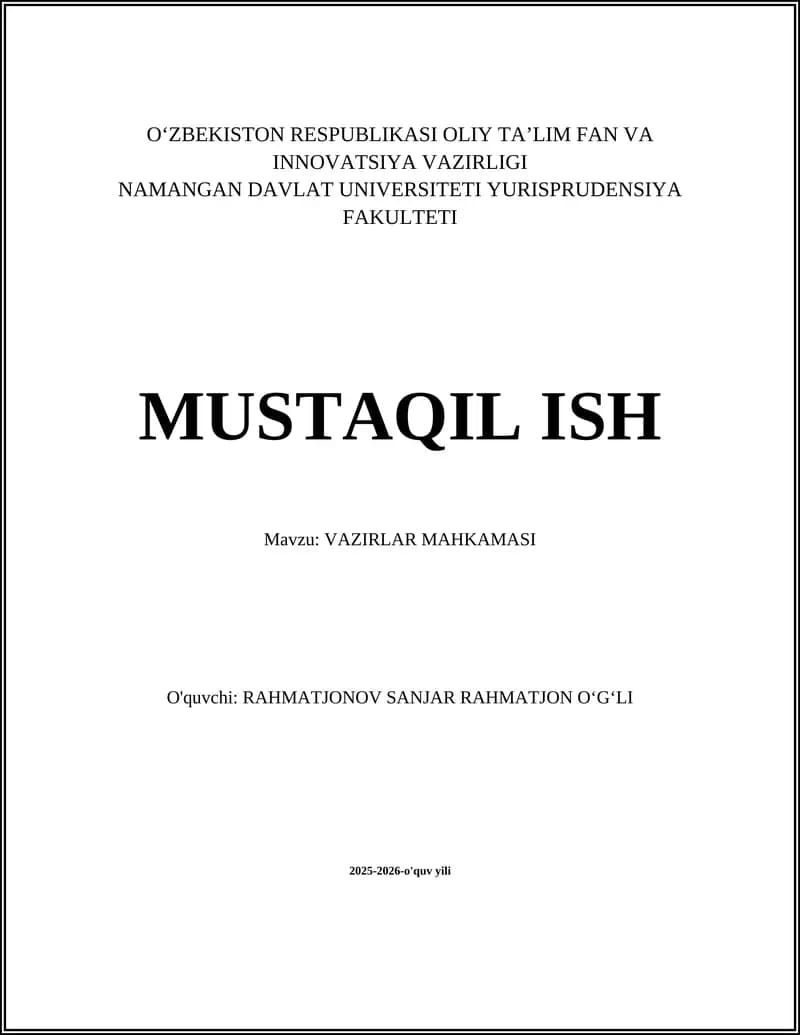 VAZIRLAR MAHKAMASI