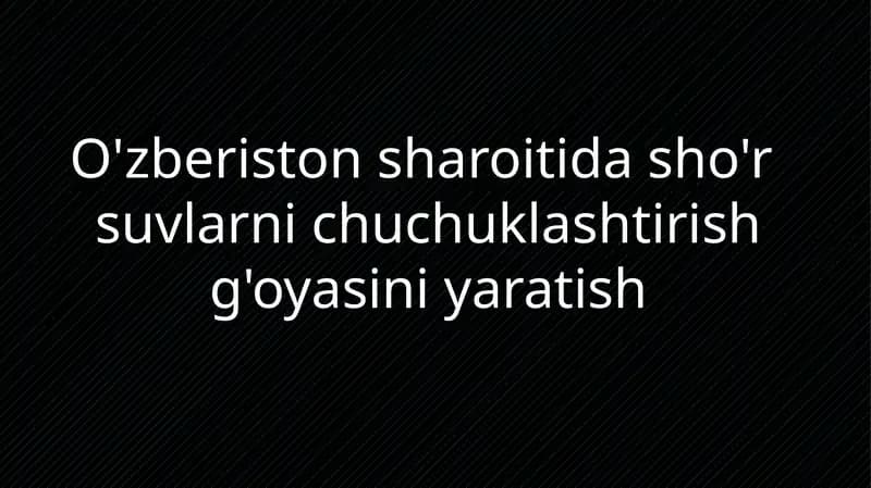 O'zberistonsharoitidasho'r suvlarnichuchuklashtirishg'oyasi