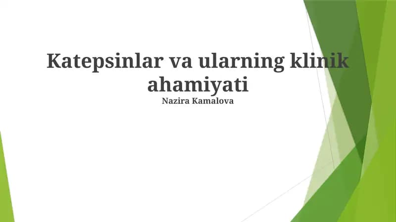 Katepsinlar va ularning klinik ahamiyati
