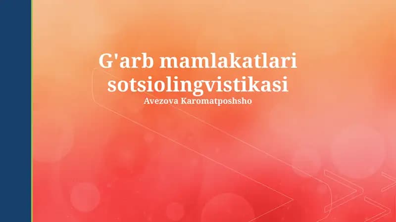 G'arb mamlakatlari sotsiolingvistikasi