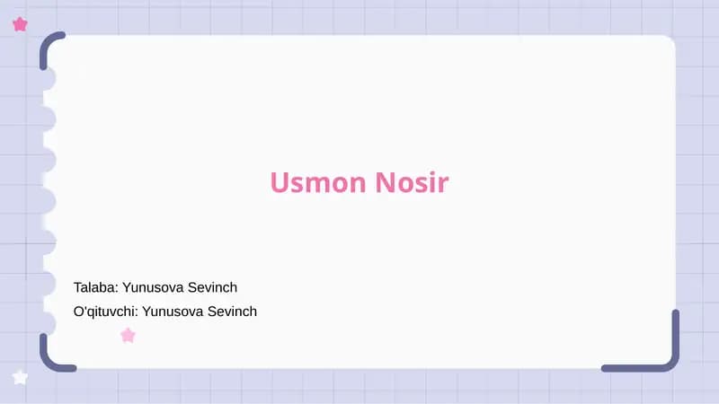 Usmon Nosirning hayoti