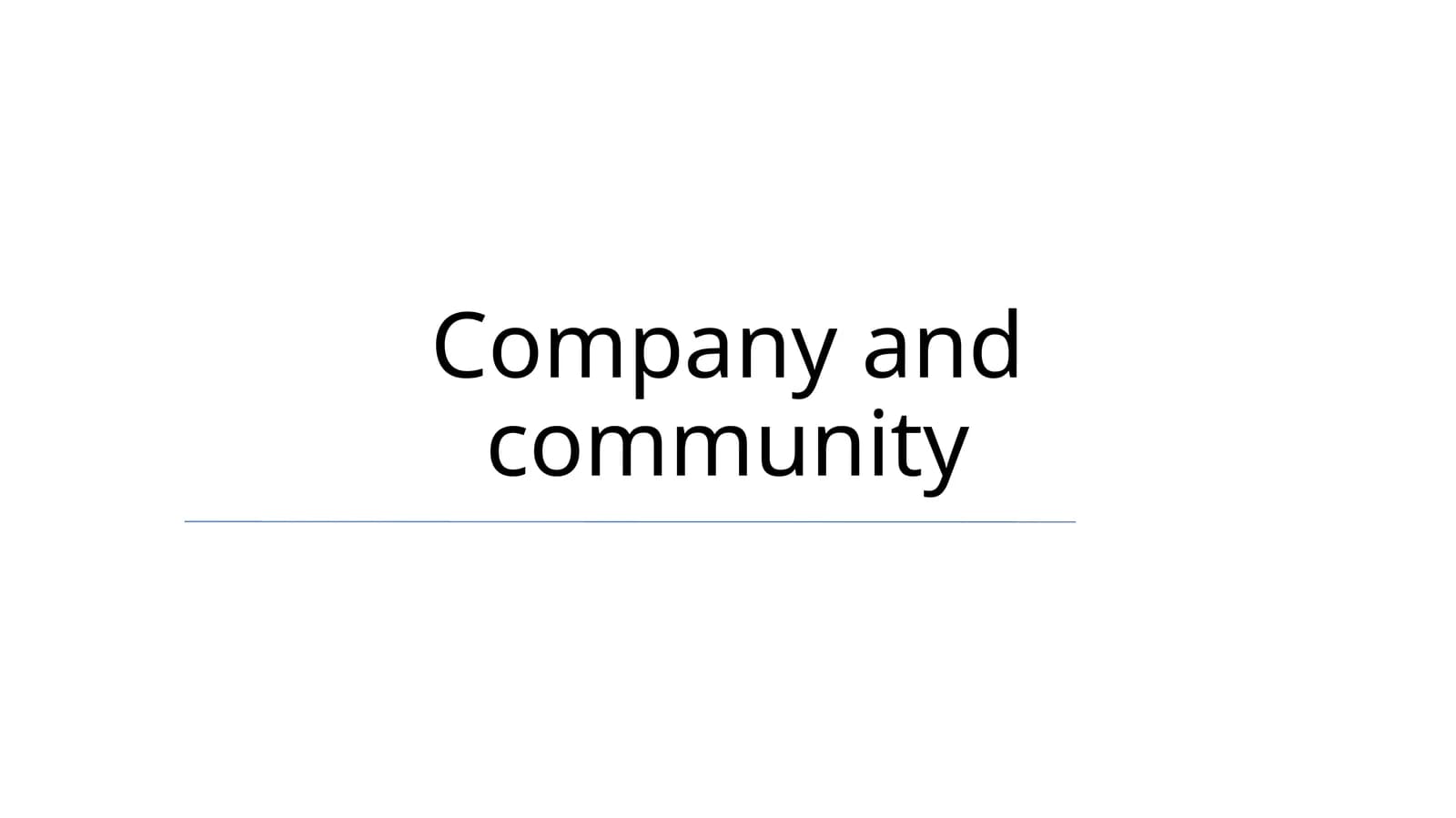 Company and community