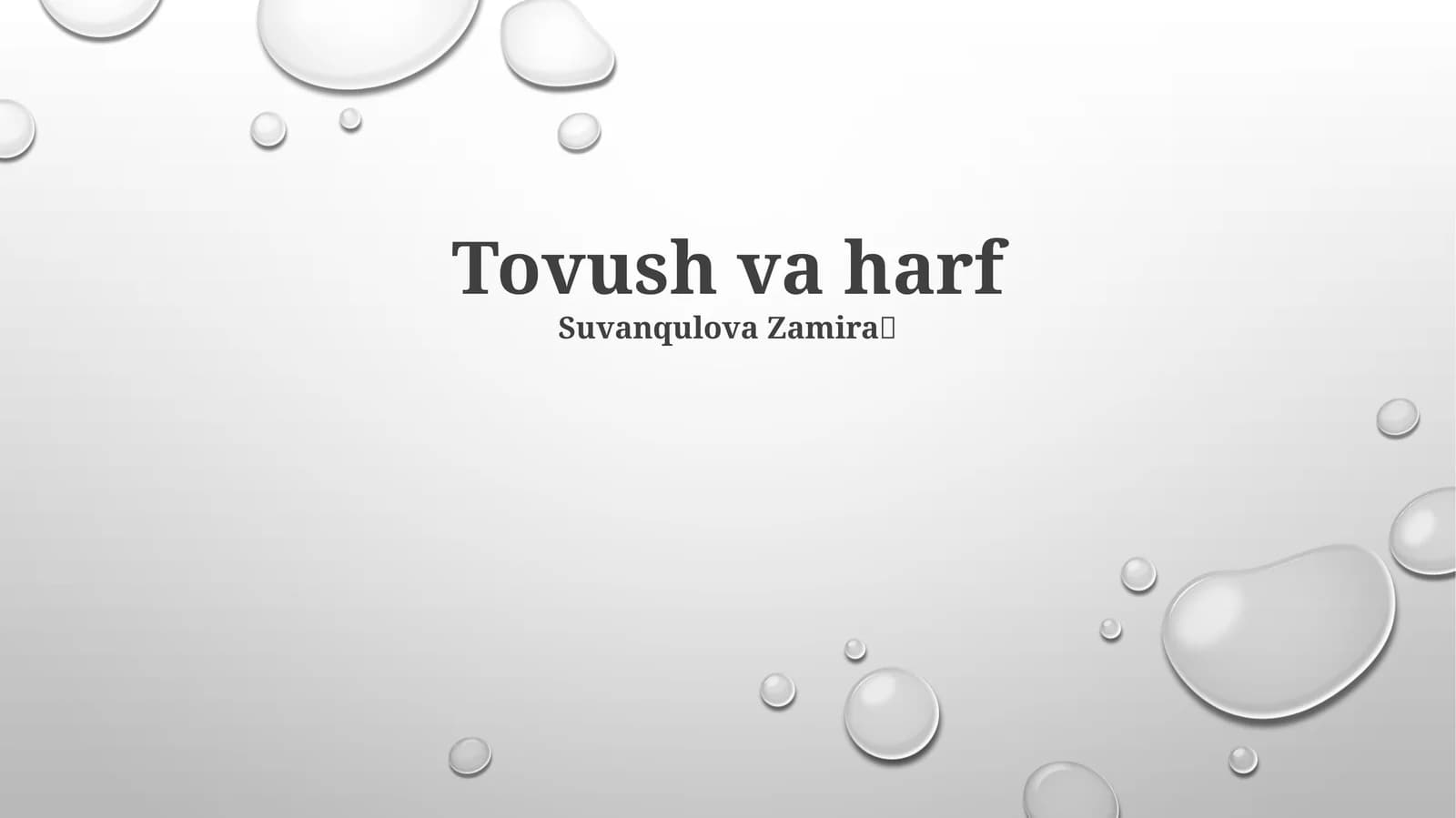 Tovush va harf